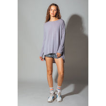 Load image into Gallery viewer, "Lancer" Relaxed Long Sleeve Jersey Tunic (Slate)