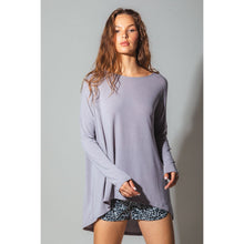 Load image into Gallery viewer, "Lancer" Relaxed Long Sleeve Jersey Tunic (Slate)