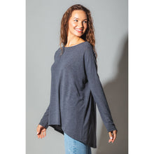 Load image into Gallery viewer, "Lancer" Relaxed Long Sleeve Jersey Tunic (Charcoal)