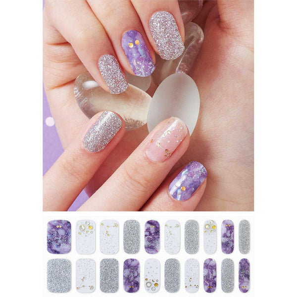 Gel Nail Stickers - Purple Galaxy