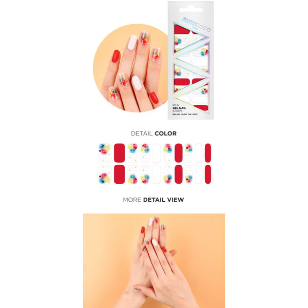 Gel Nail Stickers - Splashed Grid