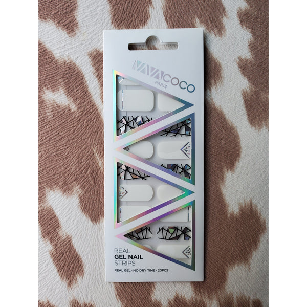 Gel Nail Stickers - Shattered Glass (Red/White)