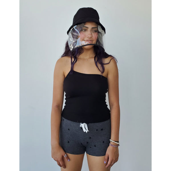 Cotton Bucket Hat - Detachable PVC Face Covering