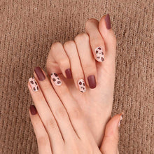 Load image into Gallery viewer, Gel Nail Stickers - Burgundy Leopard (Matte Finish)