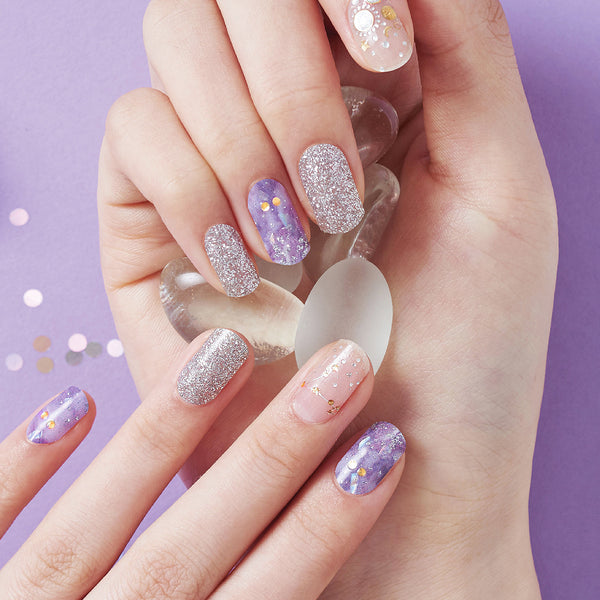 Gel Nail Stickers - Purple Galaxy