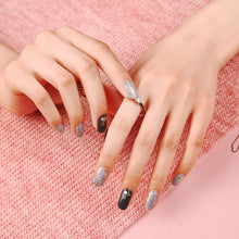 Load image into Gallery viewer, Gel Nail Stickers - Navy Tweed